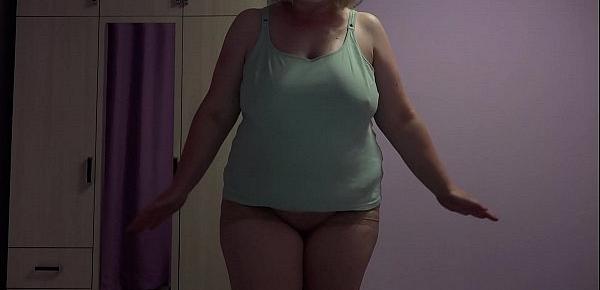  When my husband is sleeping, I cheating on him with a male in front of the webcam. Fetish with panties and golden shower from a mature fat milf.